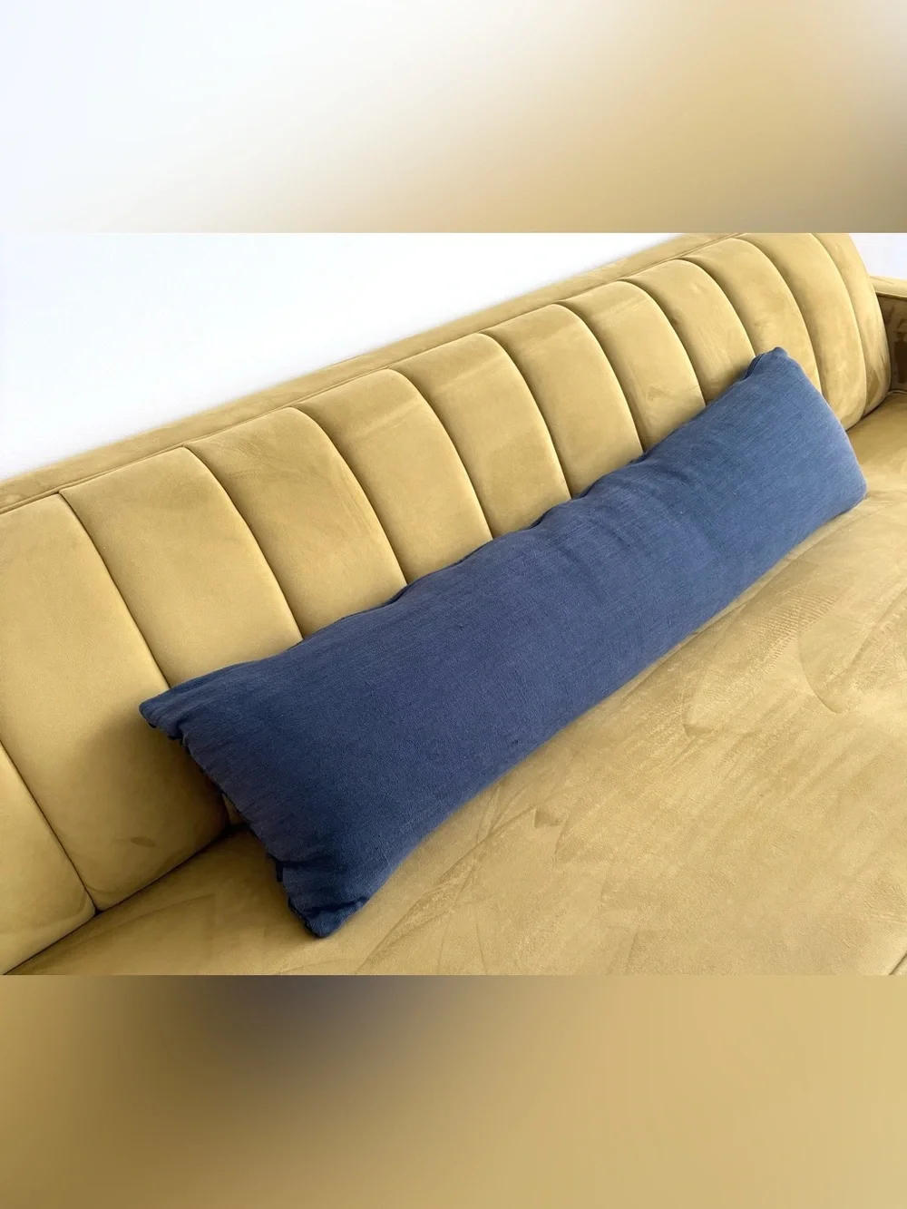 Williams Sonoma 12x48 Navy Blue Lumbar Pillow with Synthetic Down Insert